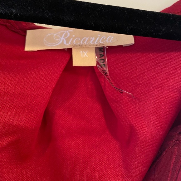 Ricarica beautiful flowy chiffon long red maternity dress size 1X.  NWOT. ❤️ - Picture 11 of 13
